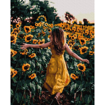 Malowanie po numerach Słoneczniki 40x50 Płótno + Farby + Pędzle